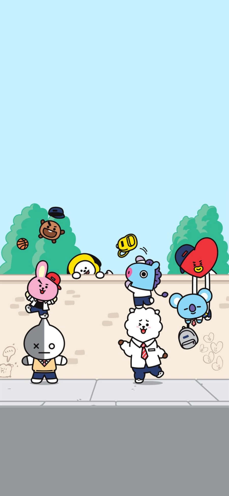 Experimentează lumea imaginației cu BT21 Fundal