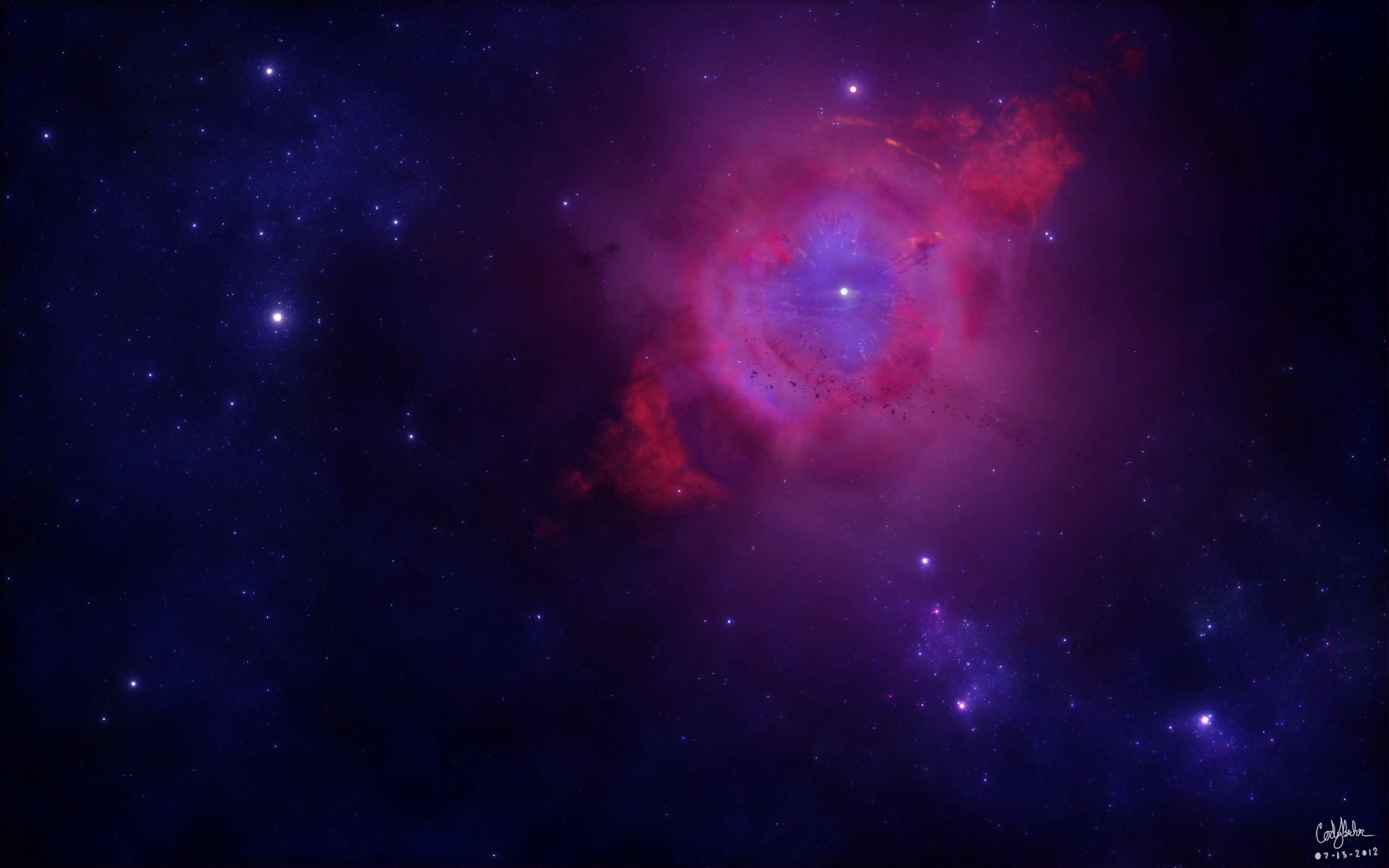 Explorând o nebuloasă galactică mov din altă lume Fundal