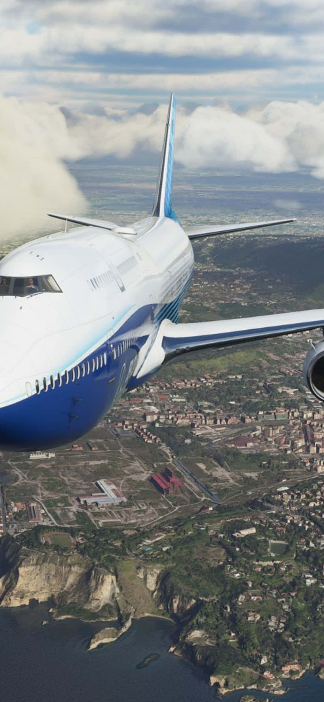 Explorați Cerul cu Microsoft Flight Simulator pe Revoluționarul iPhone Xs Fundal