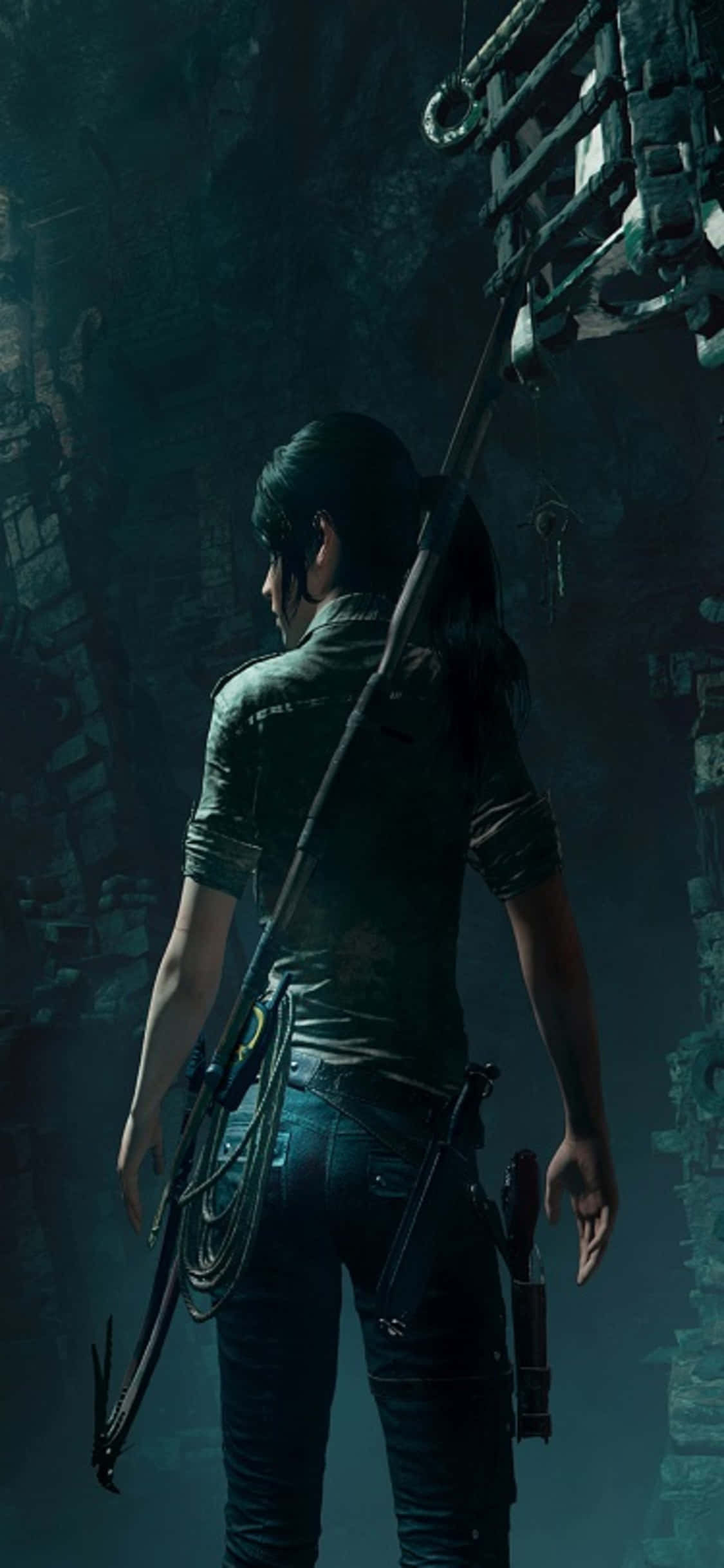 Explorează Adâncimile Shadow of the Tomb Raider pe iPhone X Fundal