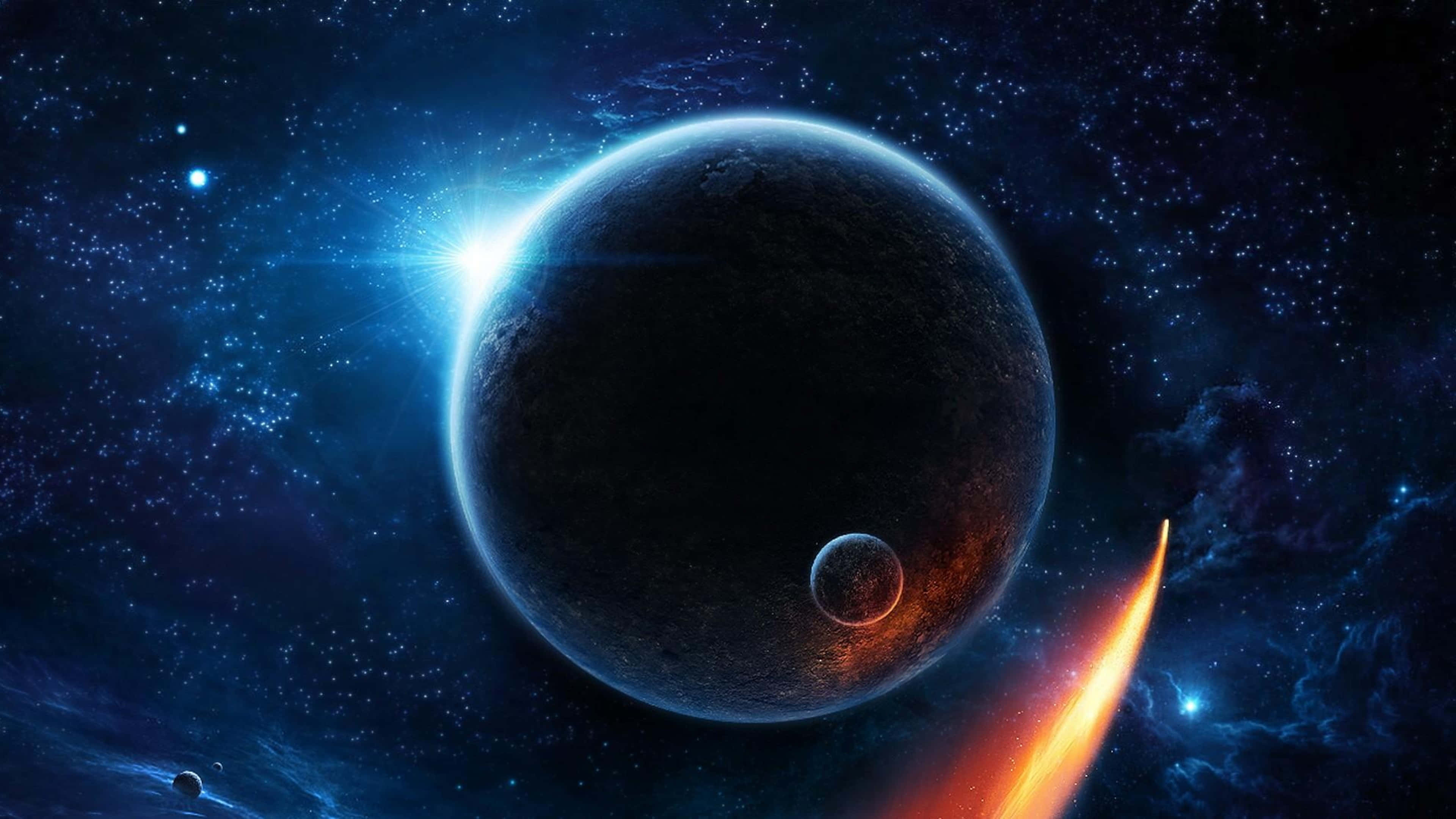 Explorează adâncurile universului cu fundal spațial 4K Fundal