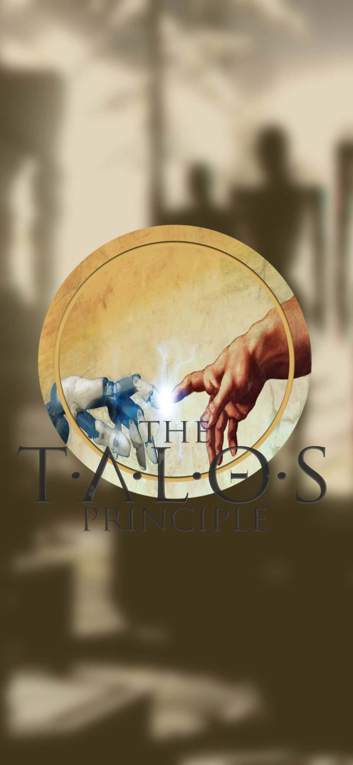 Explorează gameplay-ul fascinant al The Talos Principle pe iPhone Xs Fundal