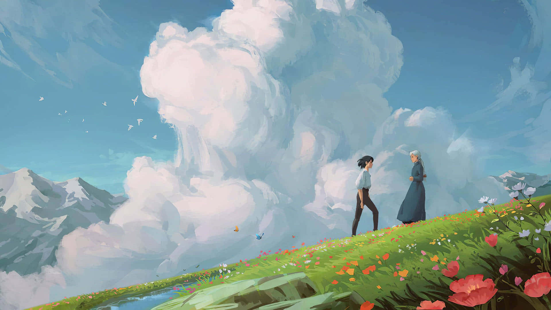 Explorează lumea fermecată a esteticii Ghibli Fundal