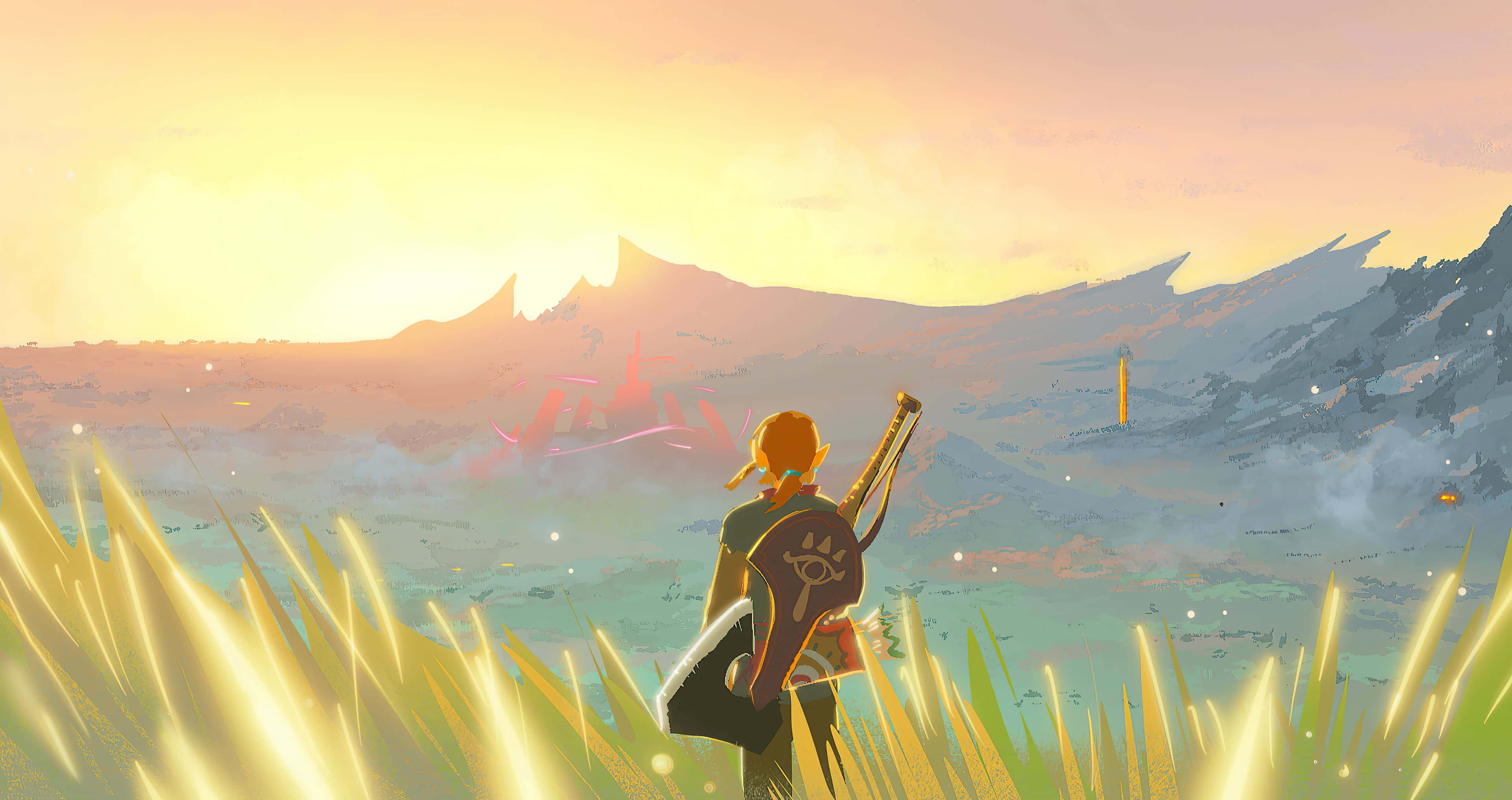 Explorează lumea mistică a Hyrule în Legenda lui Zelda Fundal