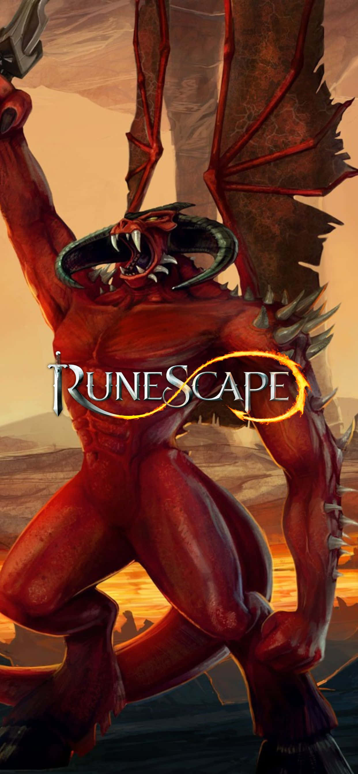 Explorează lumea Runescape pe iPhone Xs Max Fundal