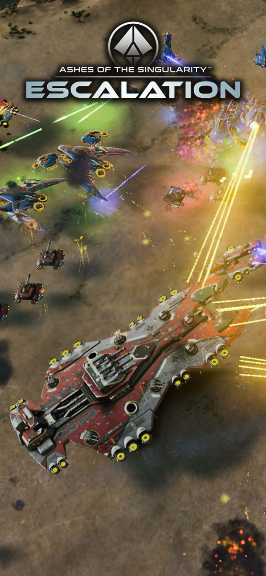 Explorează Lumile Vaste Ale Ashes Of The Singularity Escalation Pe iPhone X Tău Fundal