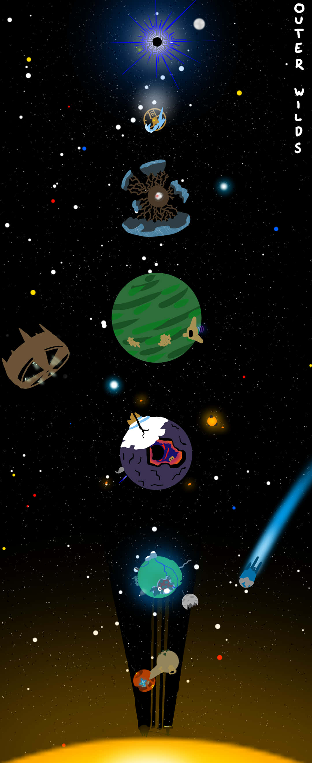Explorează misterele extraterestre antice din Outer Wilds Fundal