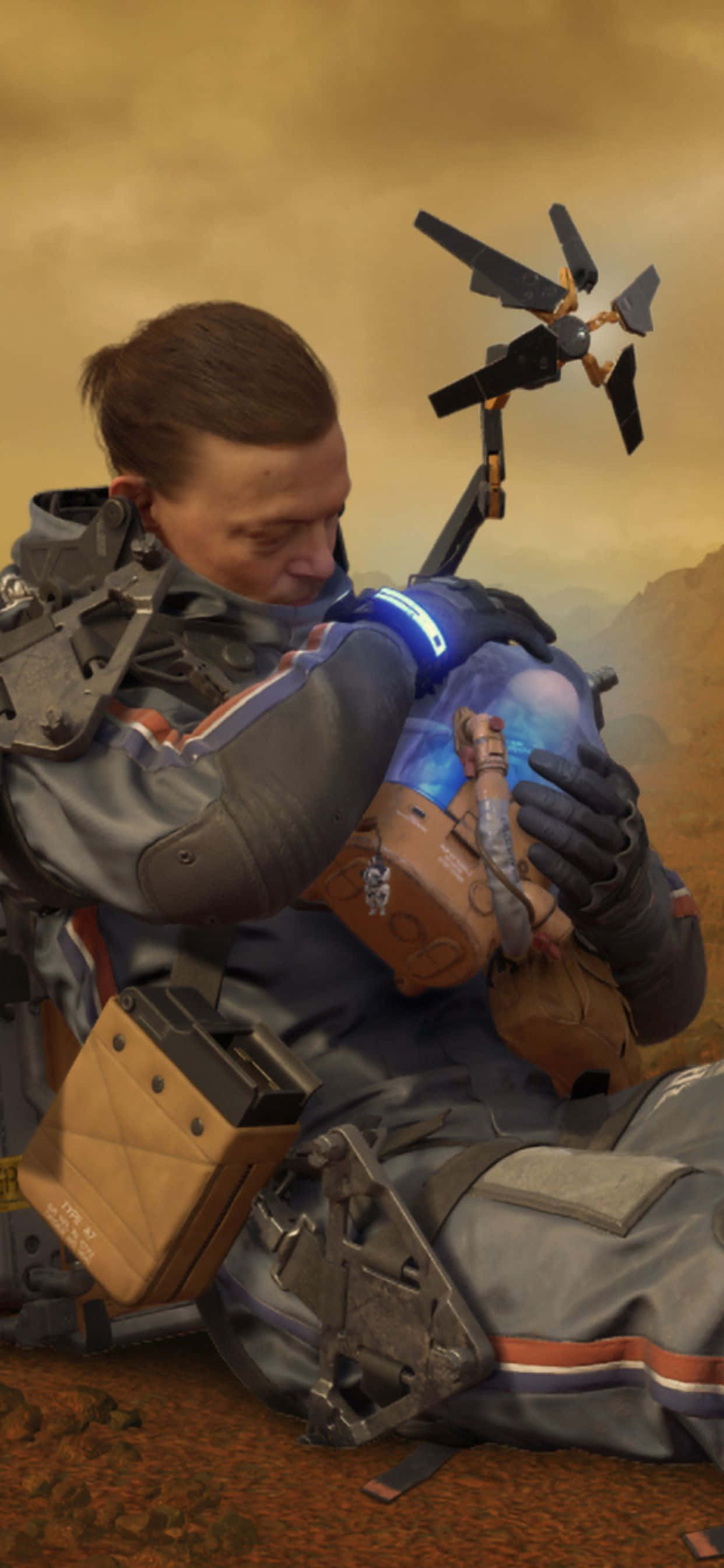 Explorează o lume post-apocaliptică cu iPhone Xs Max și Death Stranding Fundal