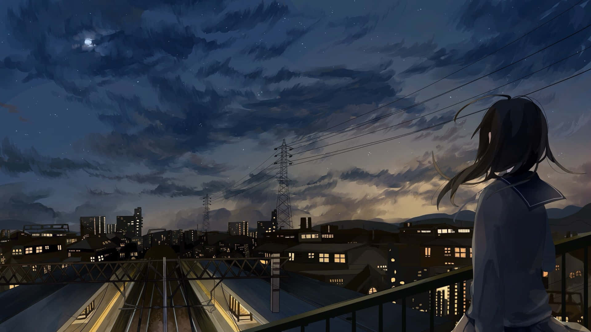 Explorează străzile colorate ale Anime City! Fundal