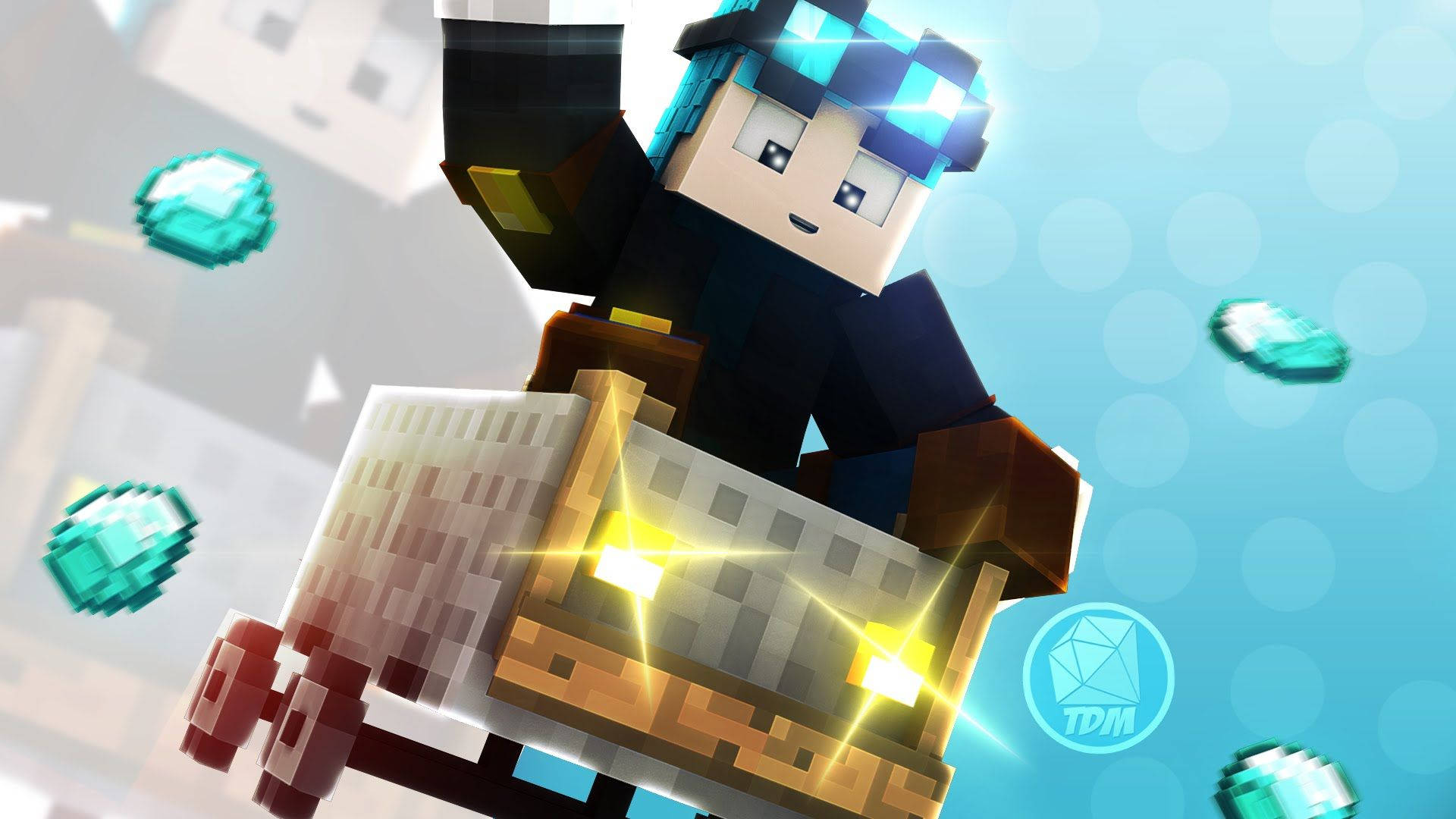 Explorează universul vast al Minecraft printr-o aventură cu vagonul de mină Fundal