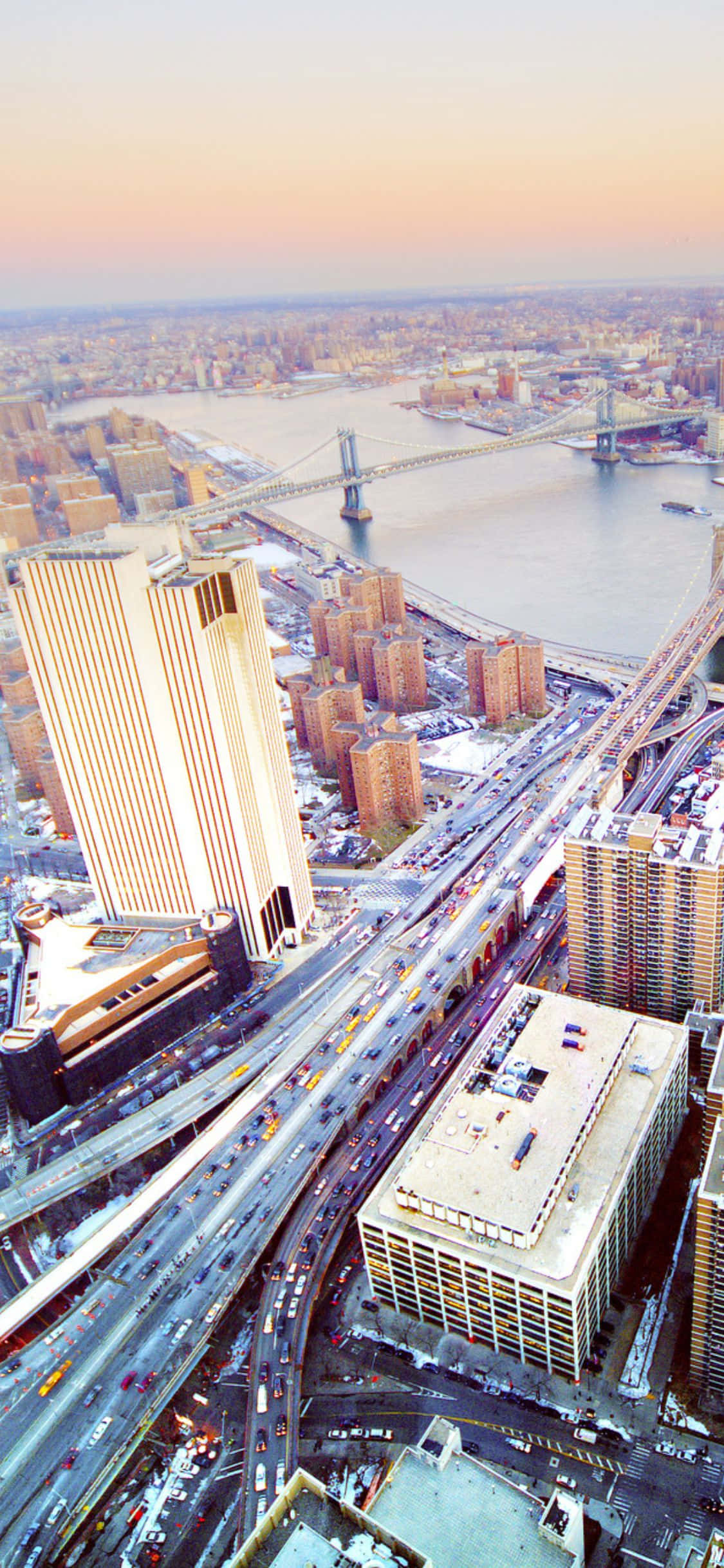 Explorează vibrantul oraș New York cu cel mai recent iPhone X Fundal
