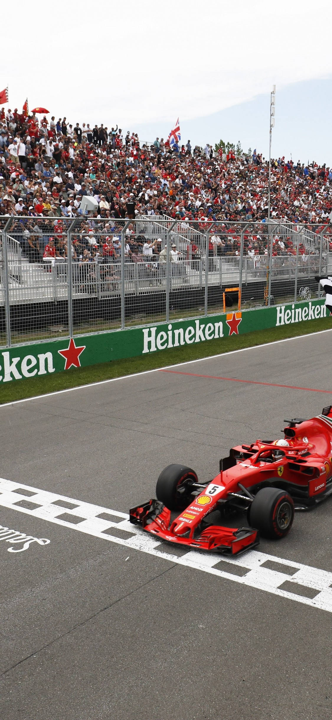 F1 Vettel Finish Line iPhone Fundal
