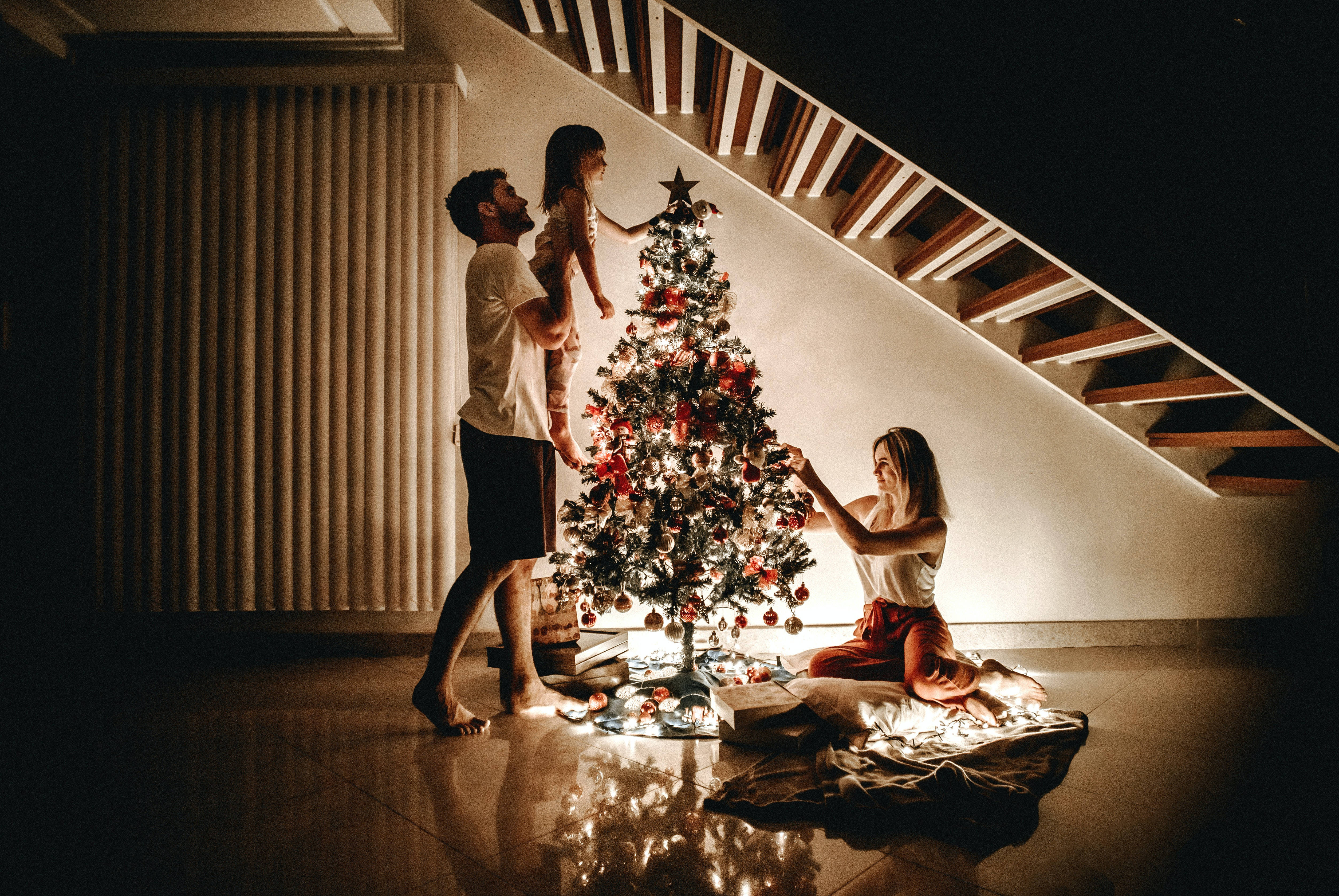 Familie de Crăciun la Rezoluție Înaltă Fundal