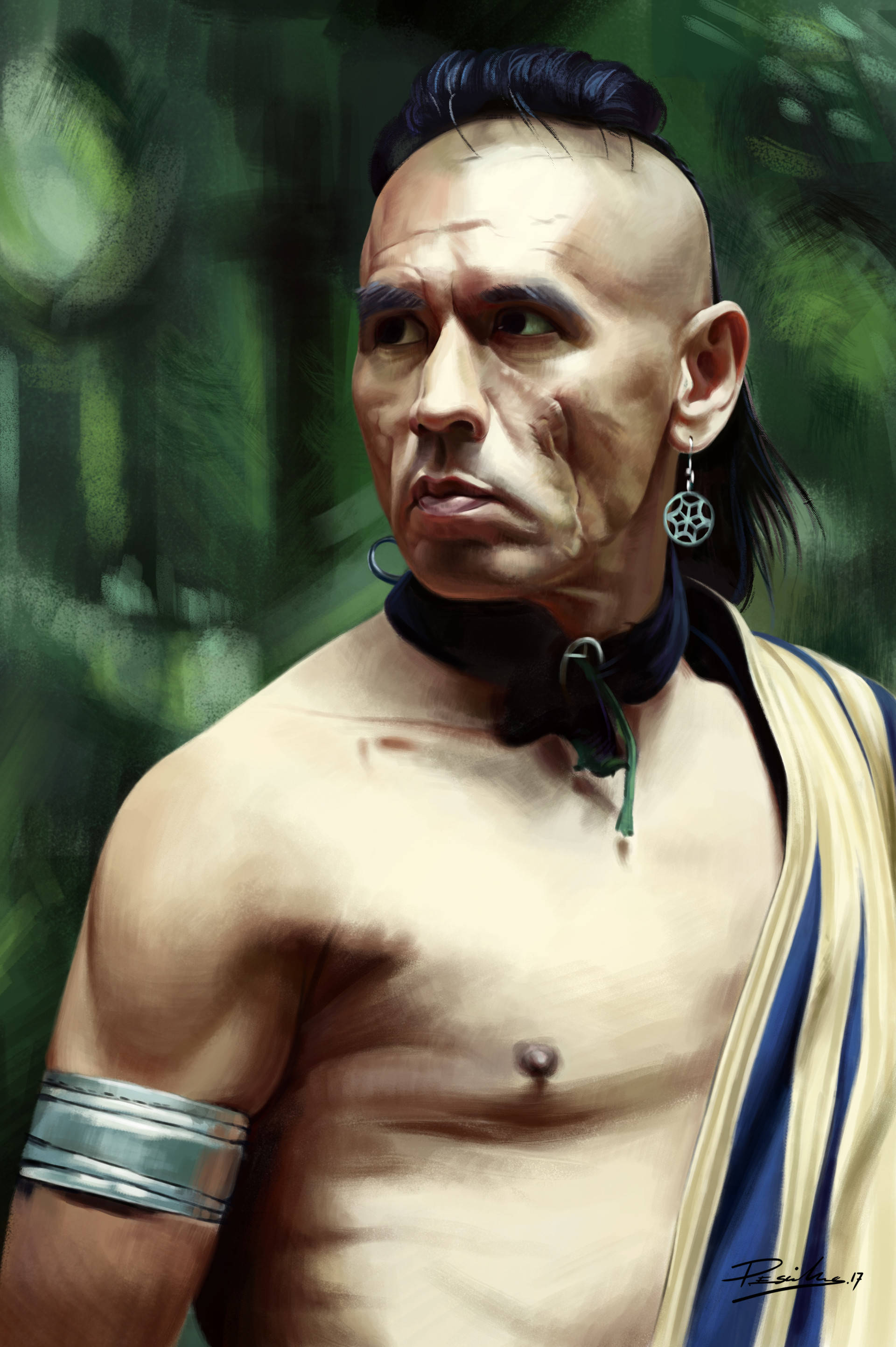 Famosul Actor Wes Studi în filmul iconic, The Last of The Mohicans Fundal