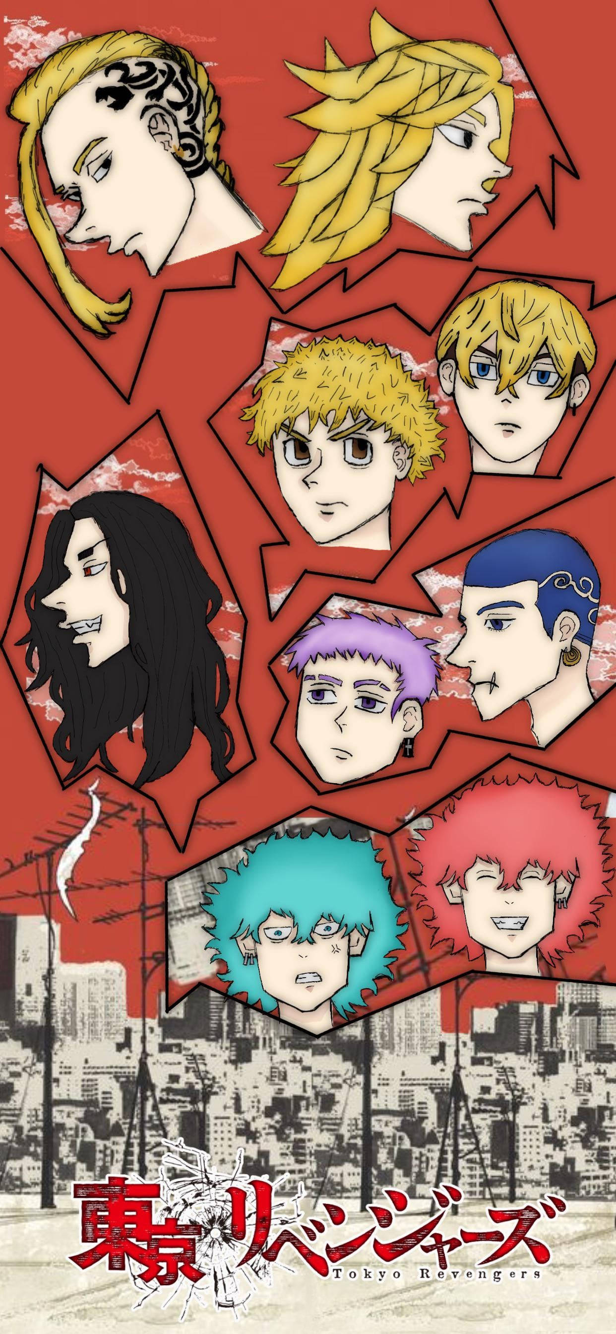Fanart Drăguț Al Personajelor Manga Tokyo Revengers Fundal