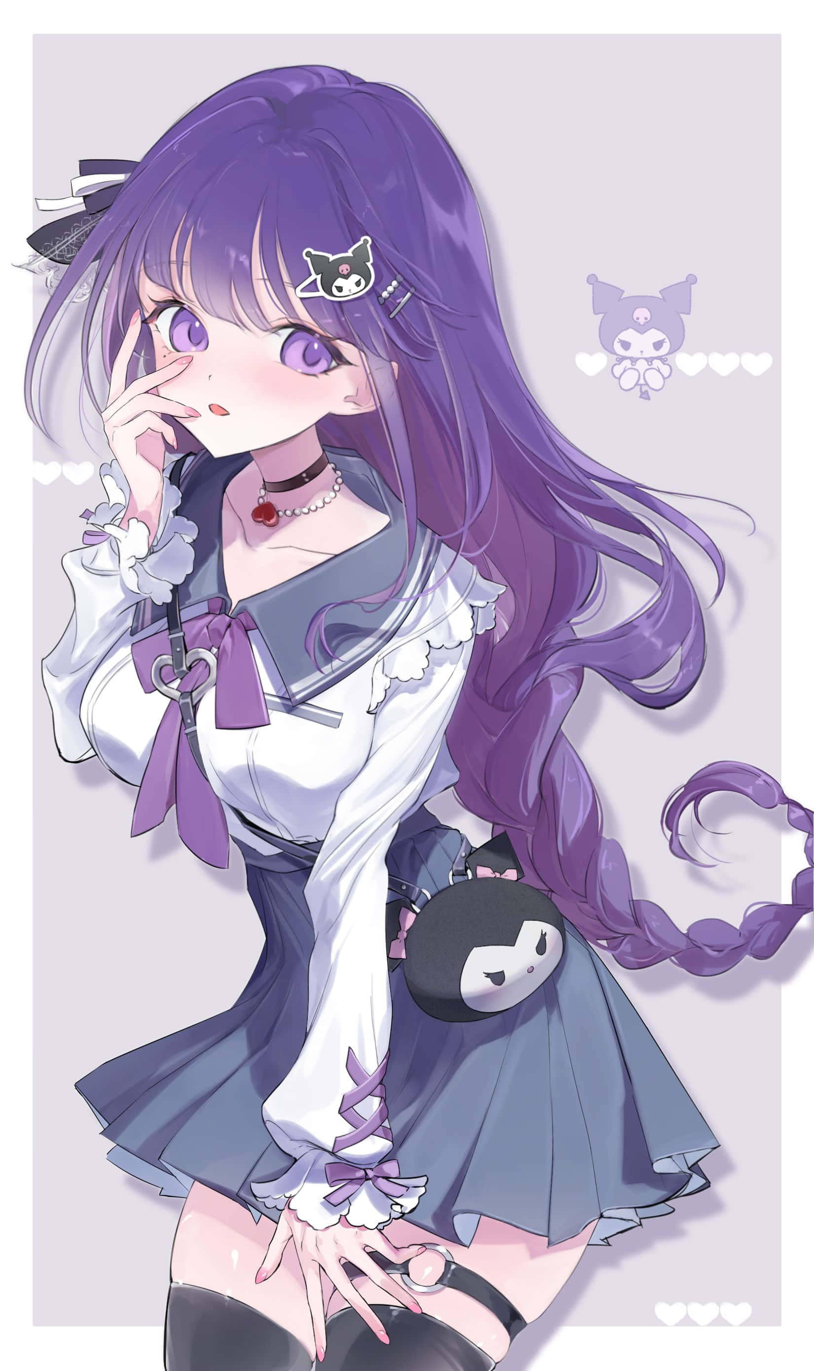 Fanart encantator Kuromi în culori vibrante Fundal