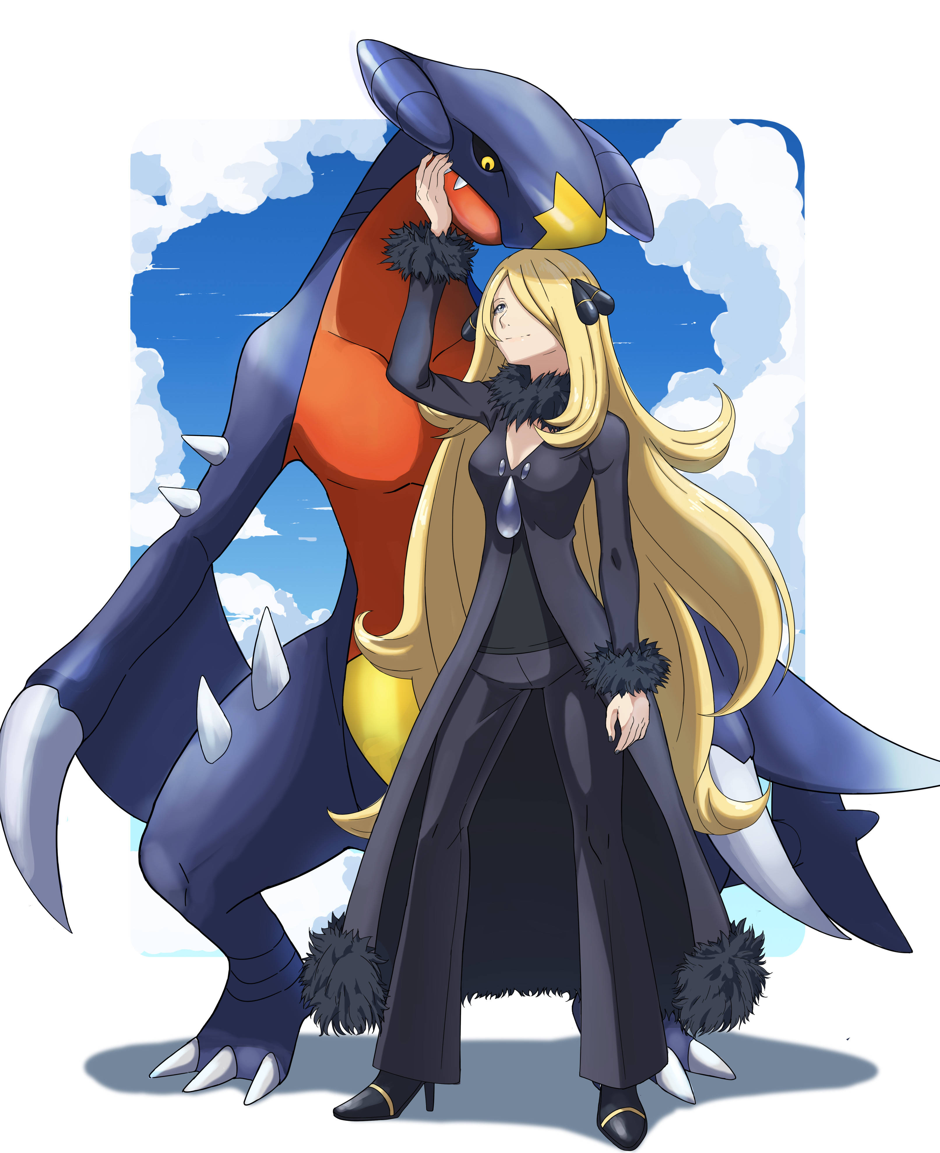 Fanart Garchomp și Cynthia Fundal