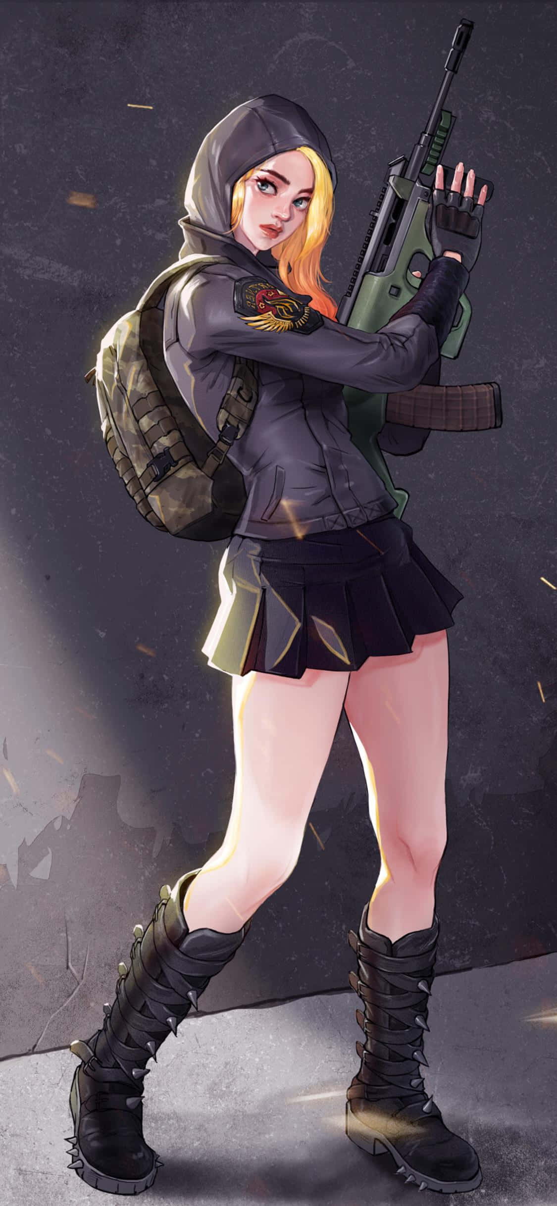 Fanart Girl PUBG iPhone Fundal