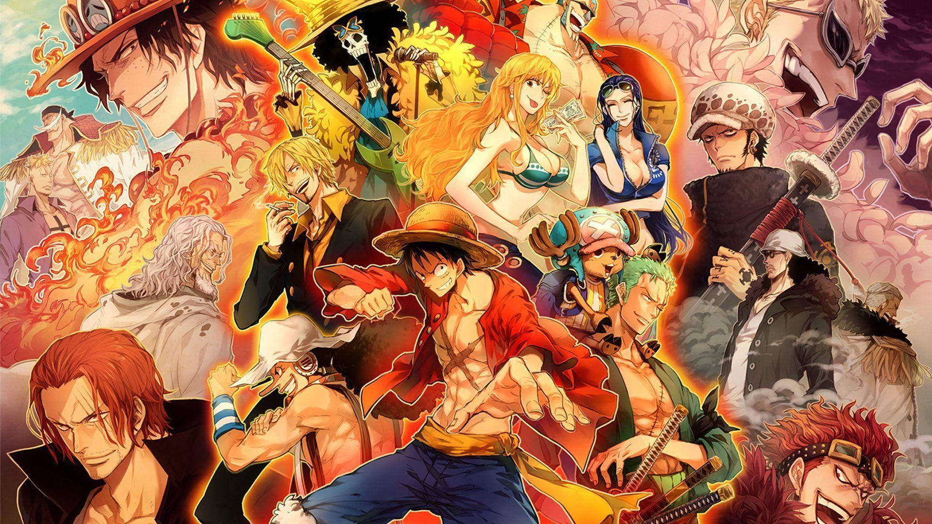 Fanart Live One Piece cu Multe Personaje Fundal