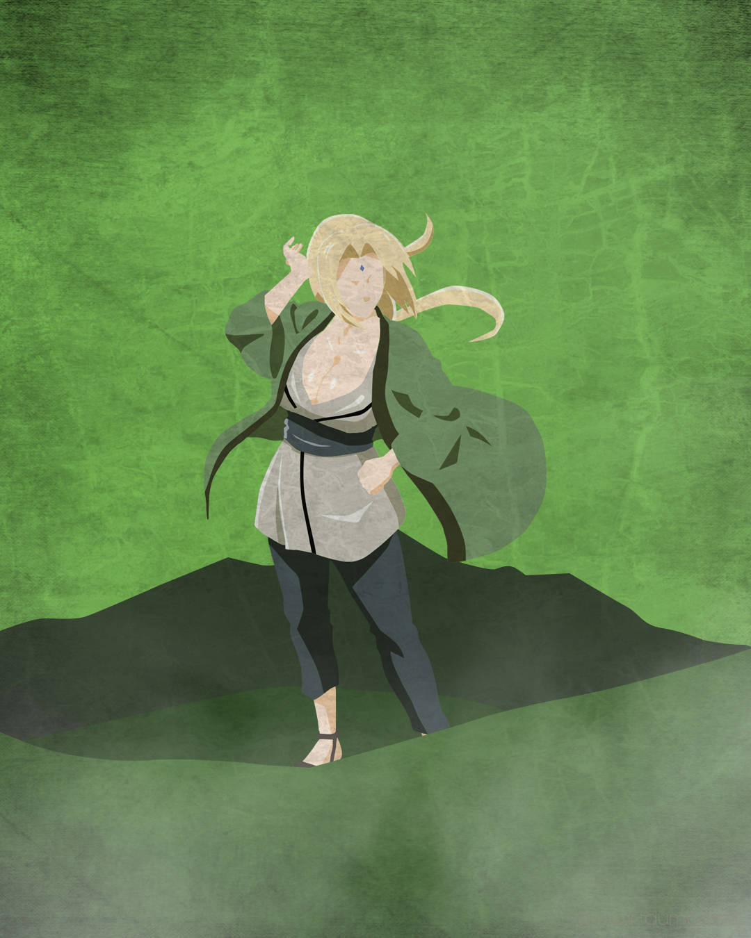 Fanart minimalist Tsunade Fundal