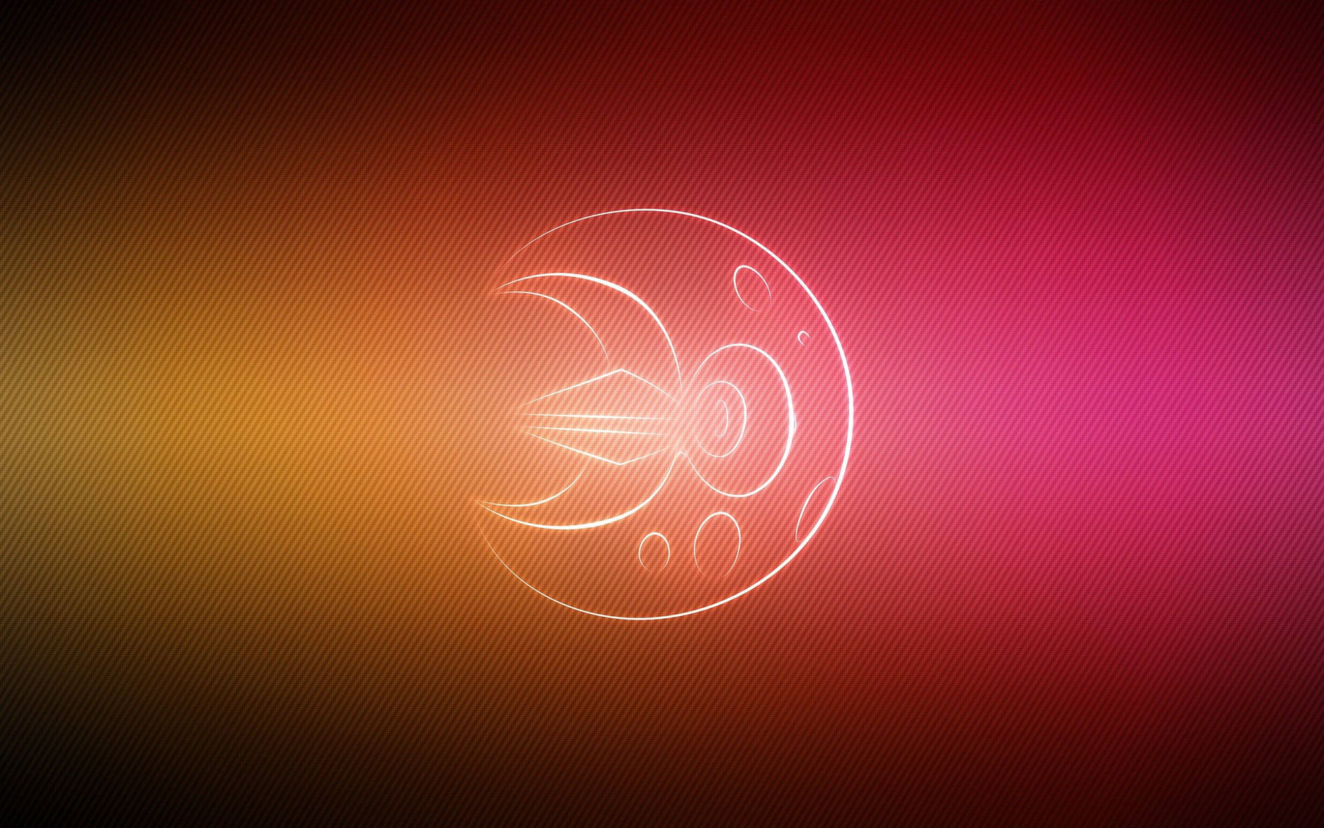 Fanart neon portocaliu și roz al unui Pokemon Lunatone. — Anime Fundal