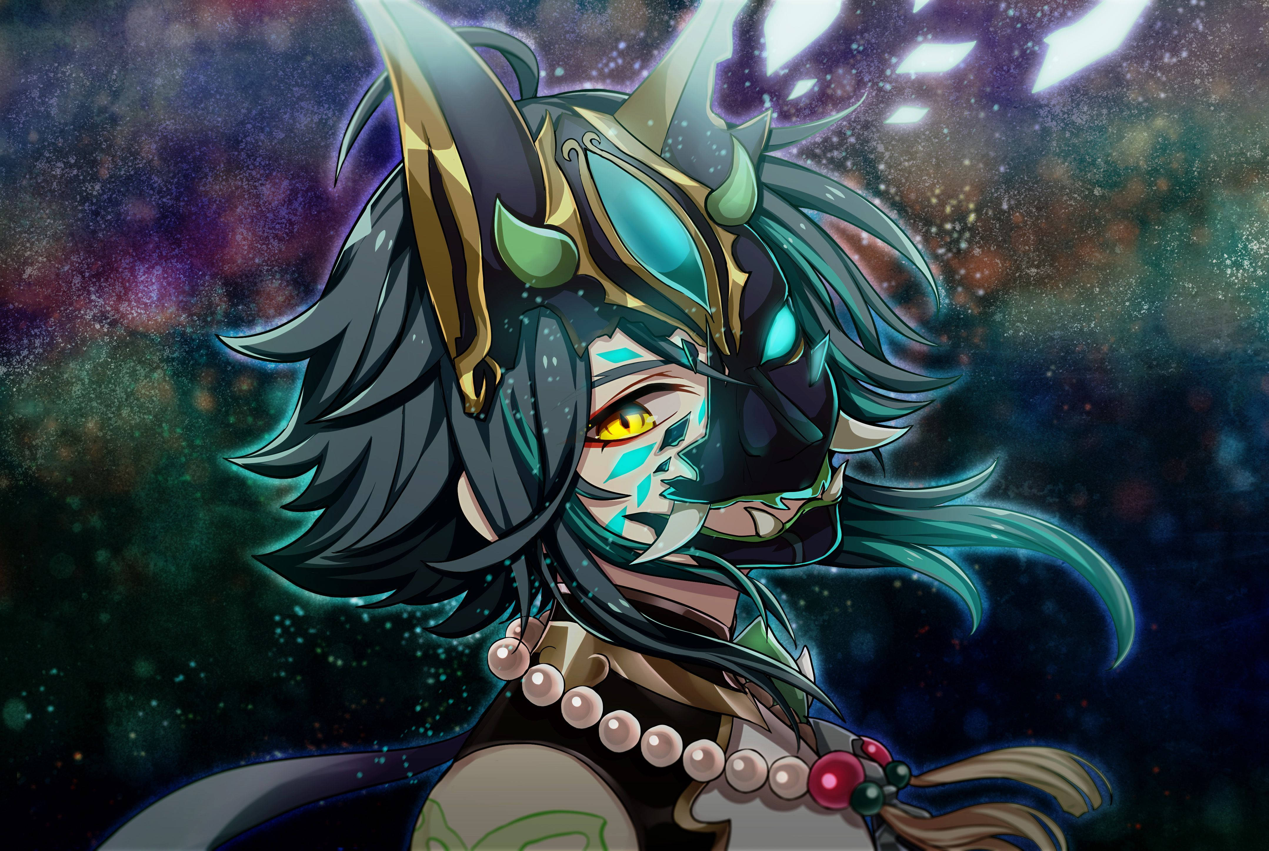 Fanart Xiao Genshin Impact Fundal