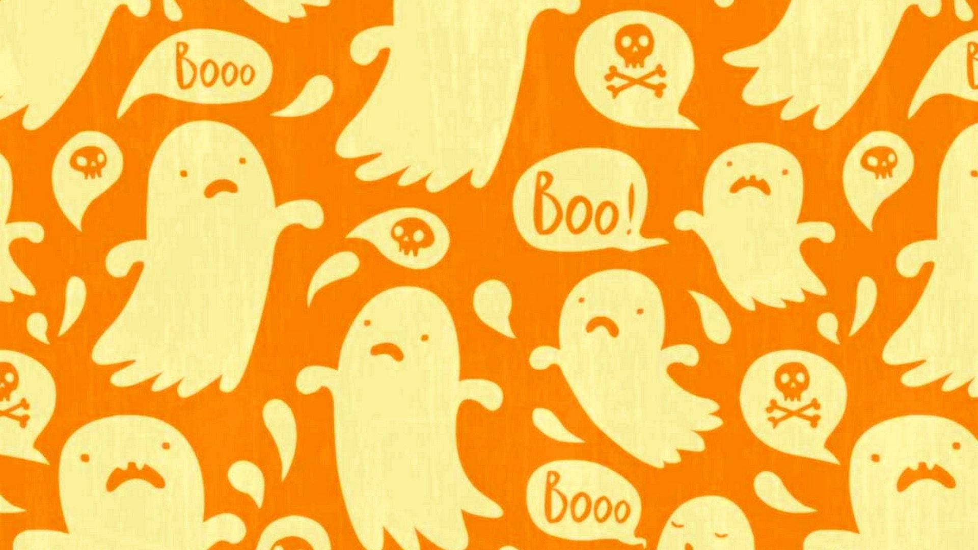 Fantome drăguțe de Halloween, estetică Fundal