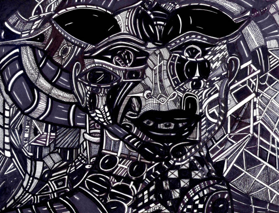 Față abstractă trippy întunecată Fundal
