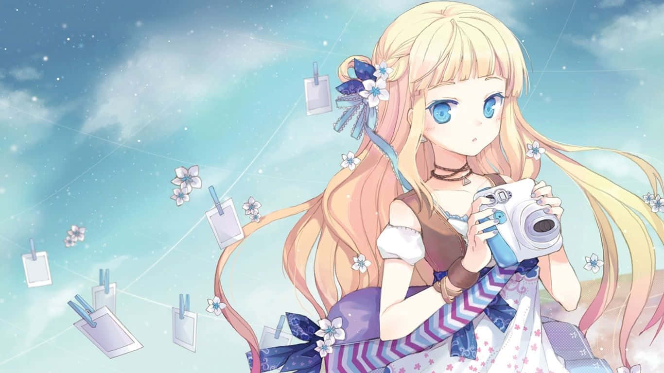 Fata Anime Drăguță PC Fundal