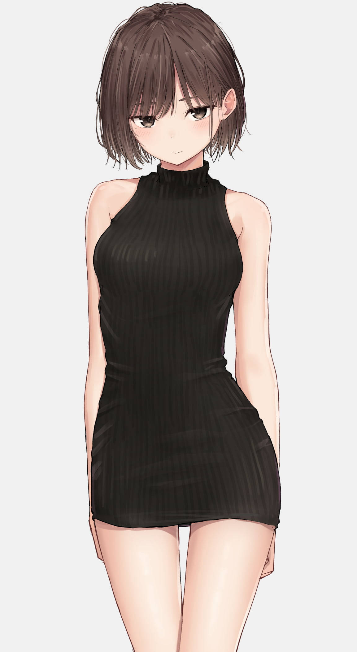 Fată anime estetică în negru sexy Fundal