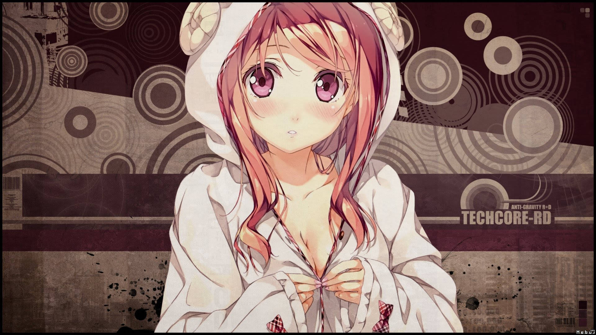Fată Anime în Hanorac de Kantoku Fundal