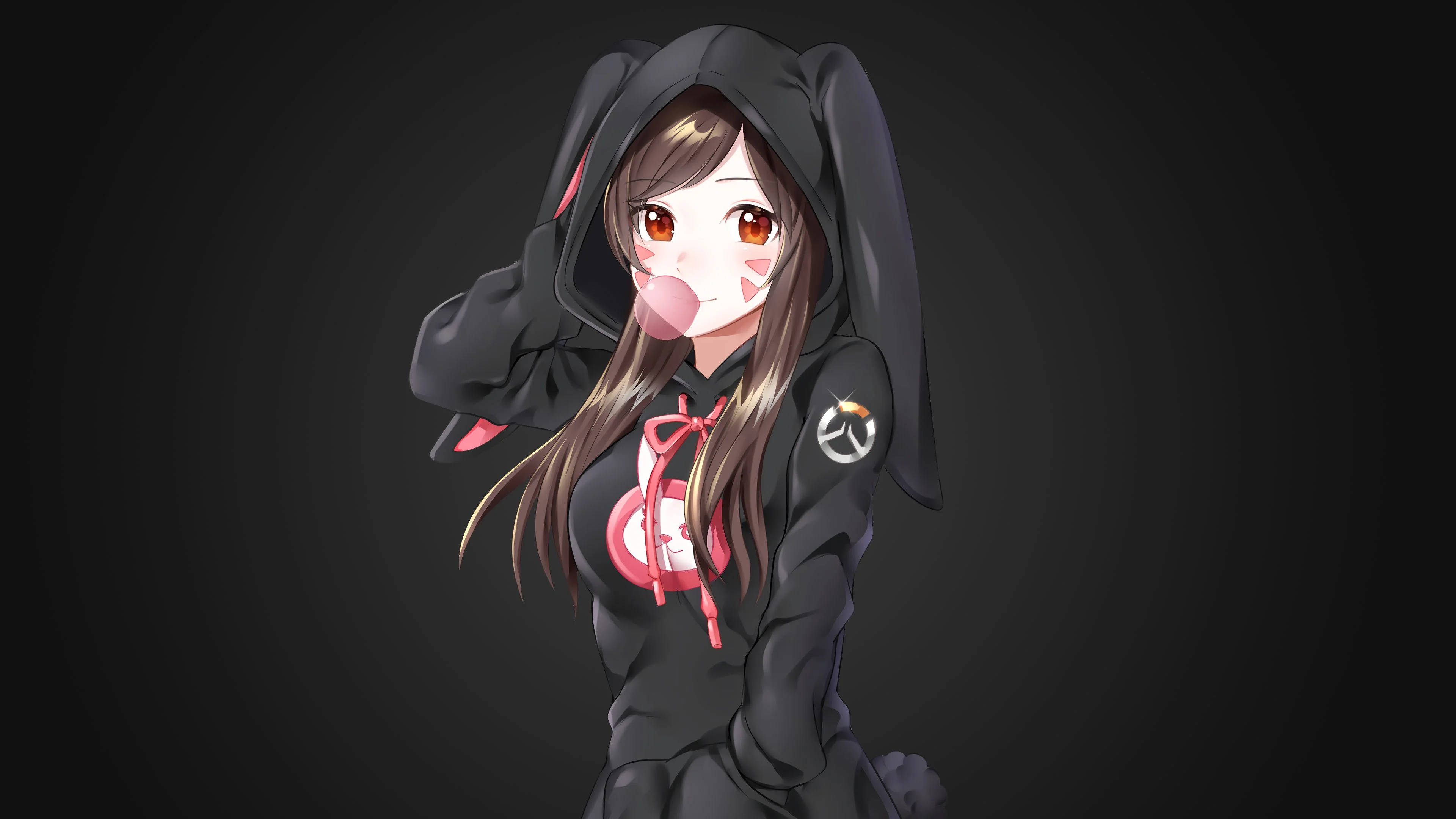 Fata Anime în Hanorac D.Va Fundal