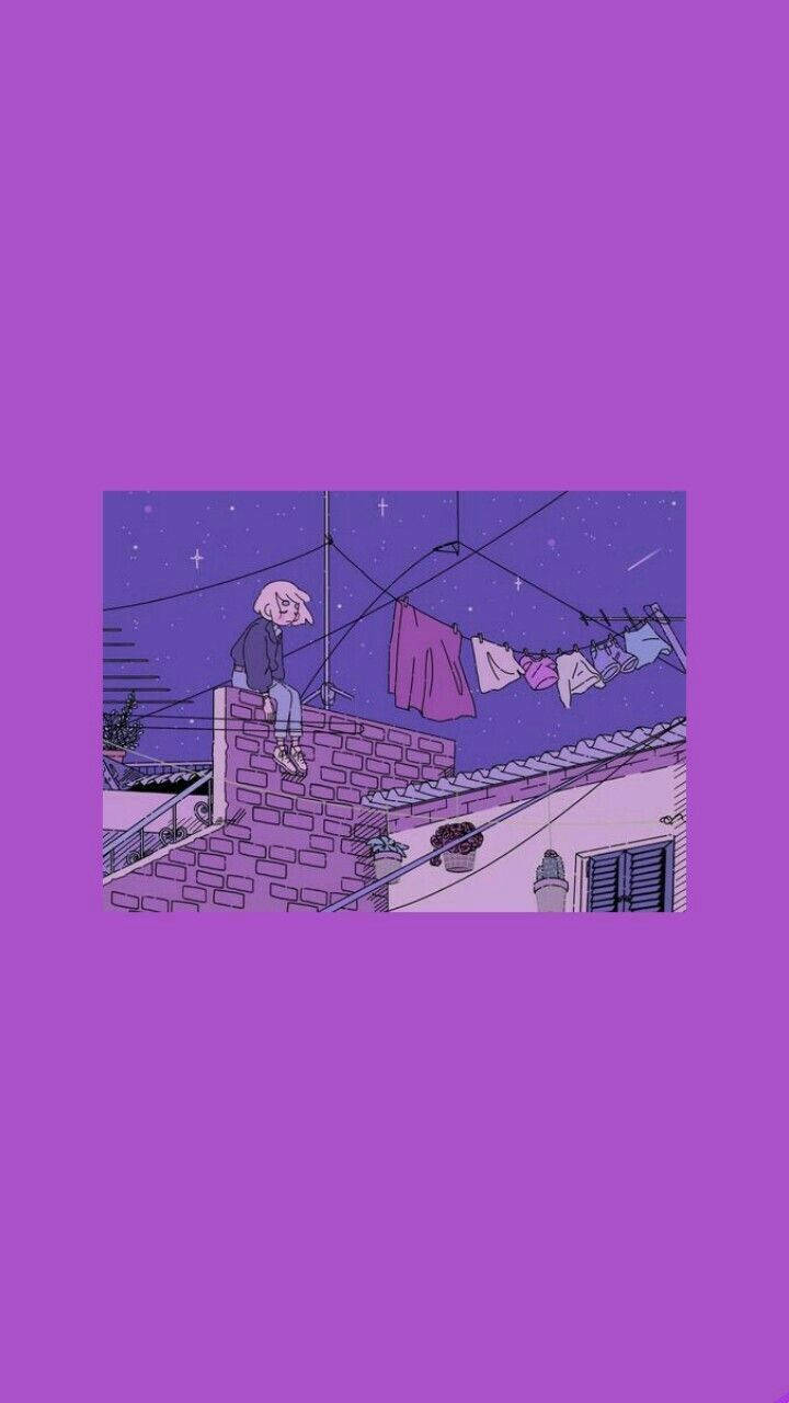 Fata Anime Mov Pastel Violet Tumblr Fundal