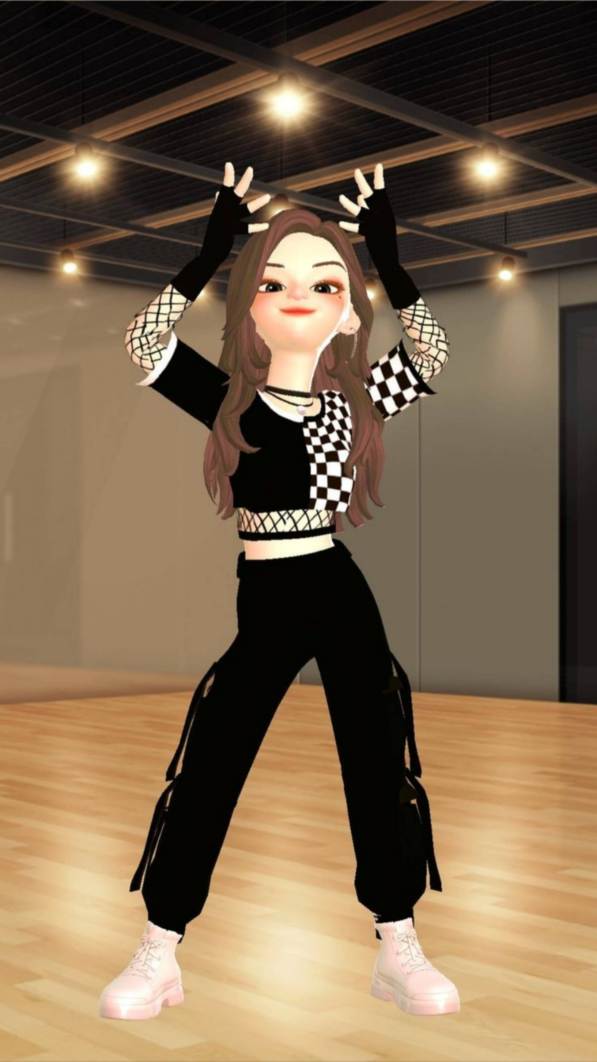 Fată cool dansând în Zepeto Fundal