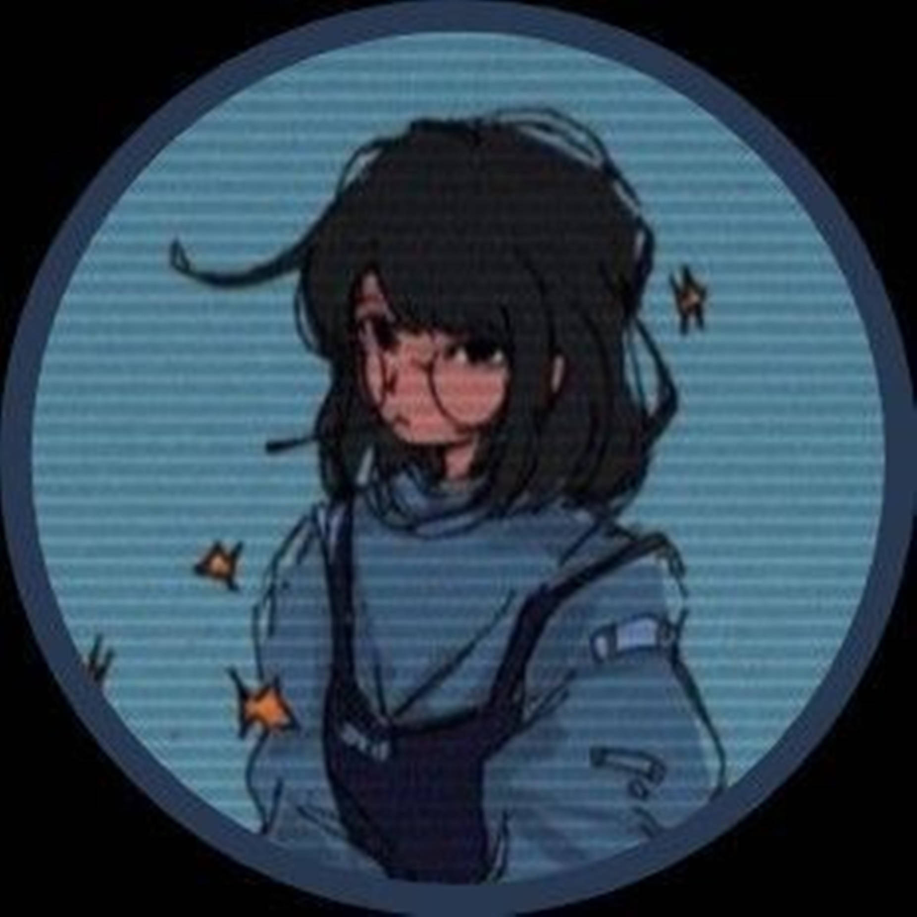 Fată de Desen cu Păr Vâlvoi și PFP Cool Unic Fundal