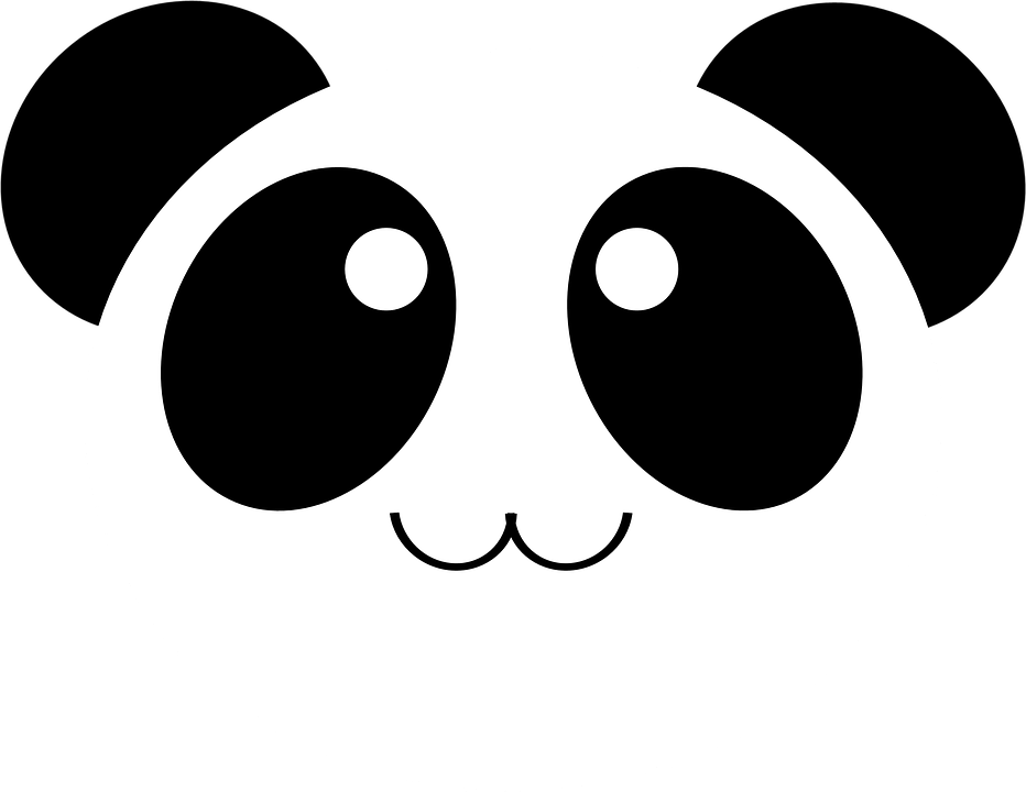 Față de panda zâmbitoare în stil cartoon Fundal