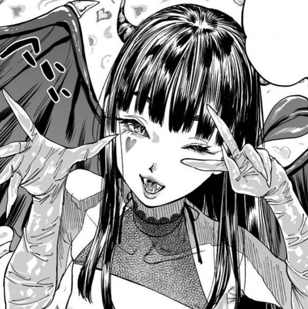 Fată demonică estetică, anime edgy Pfp Fundal