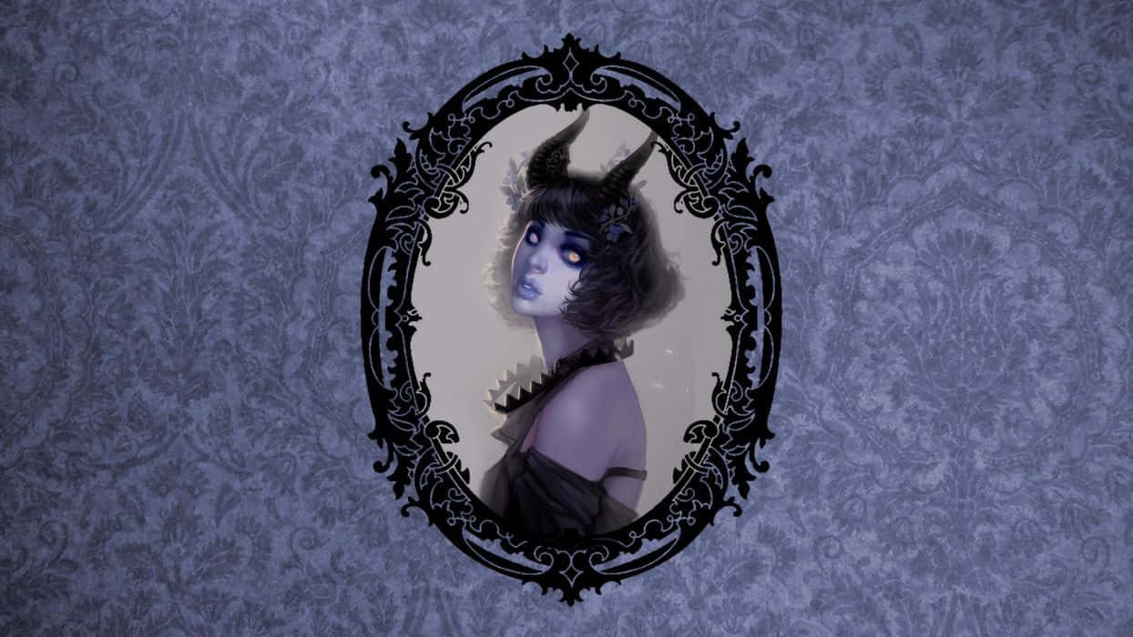 Fată diavoliță gotică violet Fundal