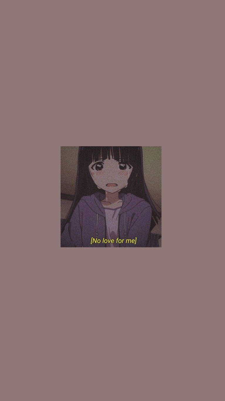 Fată drăguță anime tristă estetică Fundal