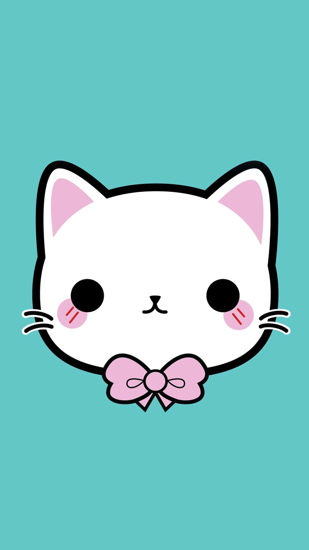 Față drăguță de pisică Kawaii Fundal