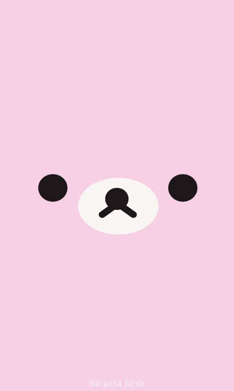 Față drăguță de urs roz Kawaii Fundal