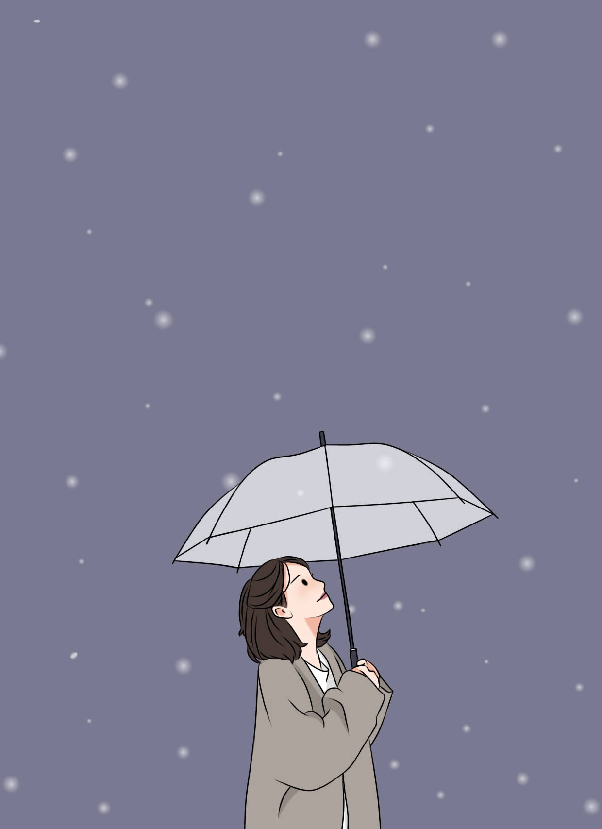 Fată estetică cu umbrelă Fundal
