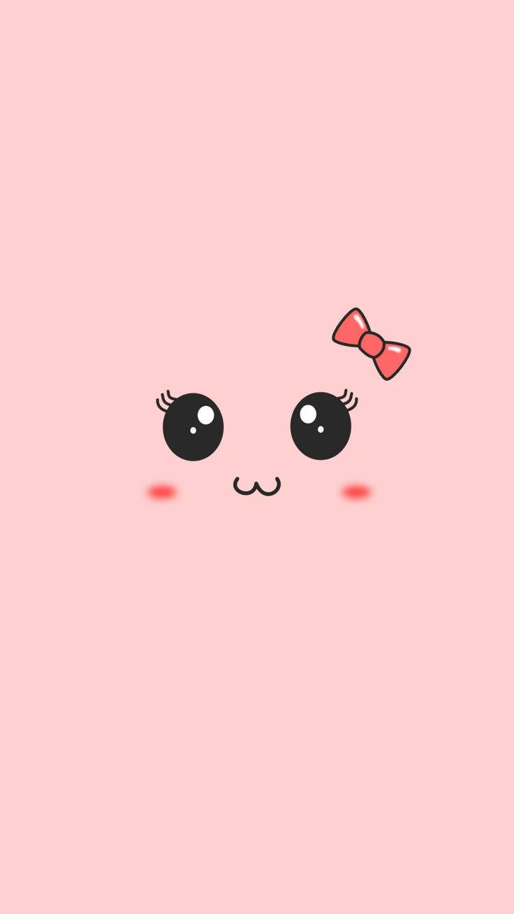 Față Kawaii Roz HD Fundal