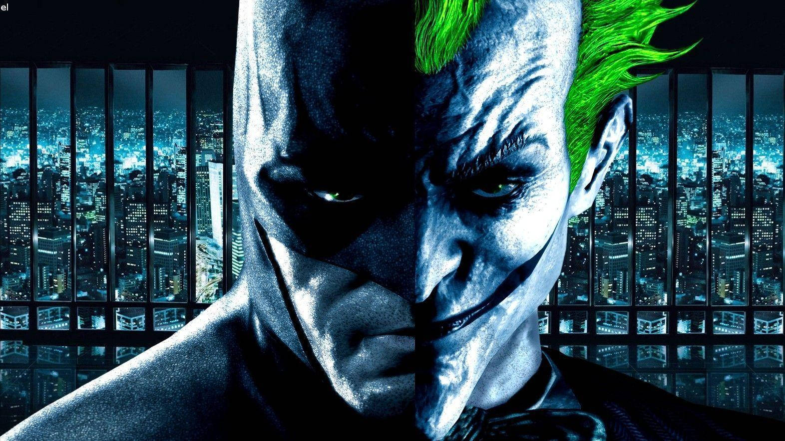 Fața lui Batman și a Jokerului Fundal