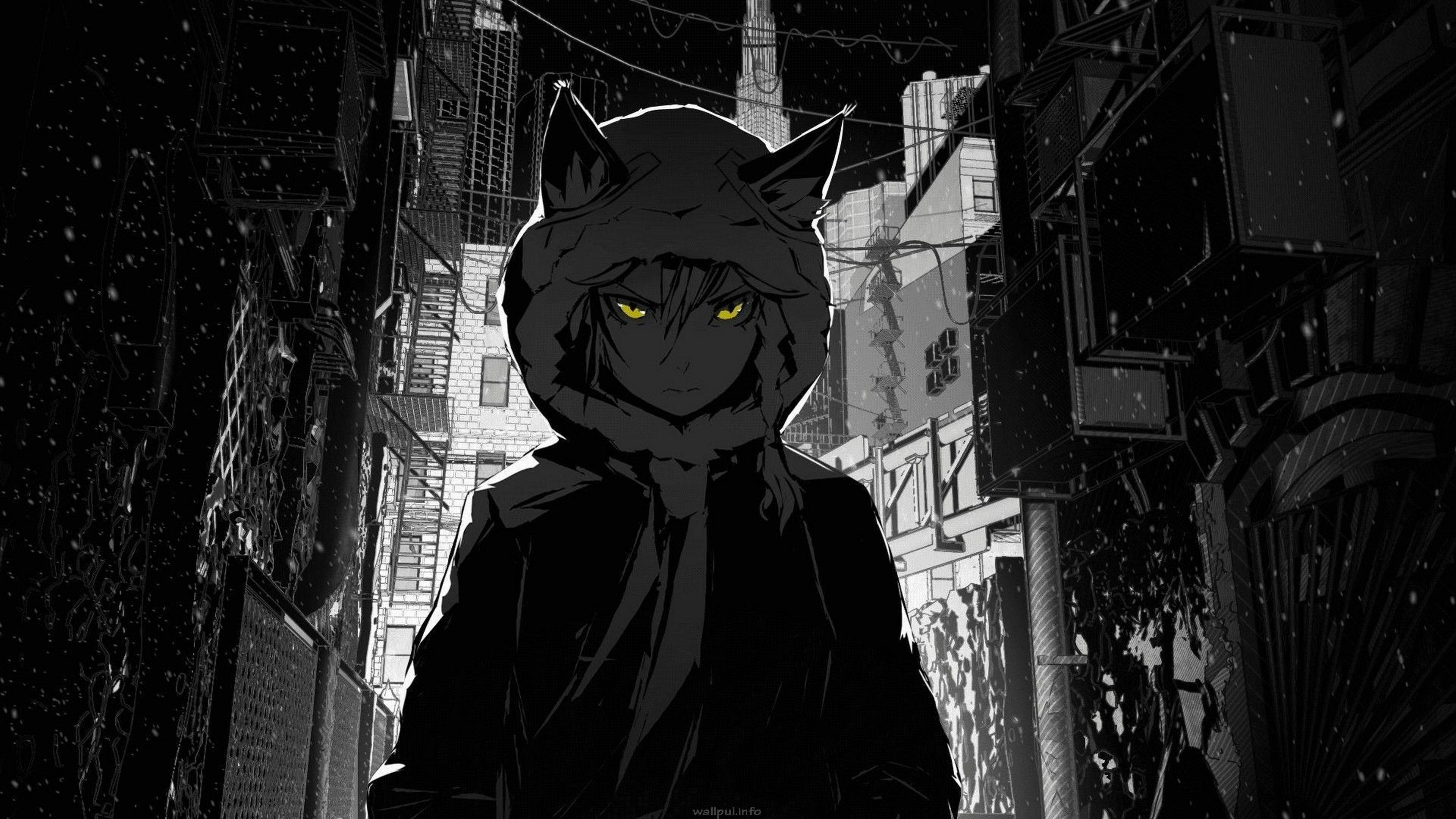 Fată Lup Întunecată Anime Edgy Pfp Fundal