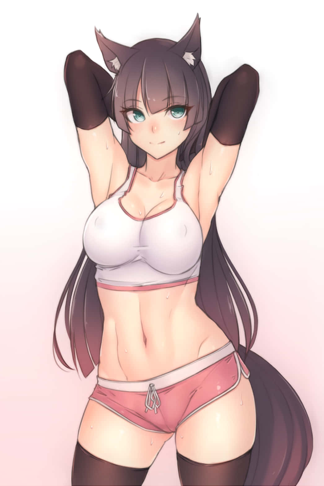 Fata pisică anime sexy la antrenament Fundal