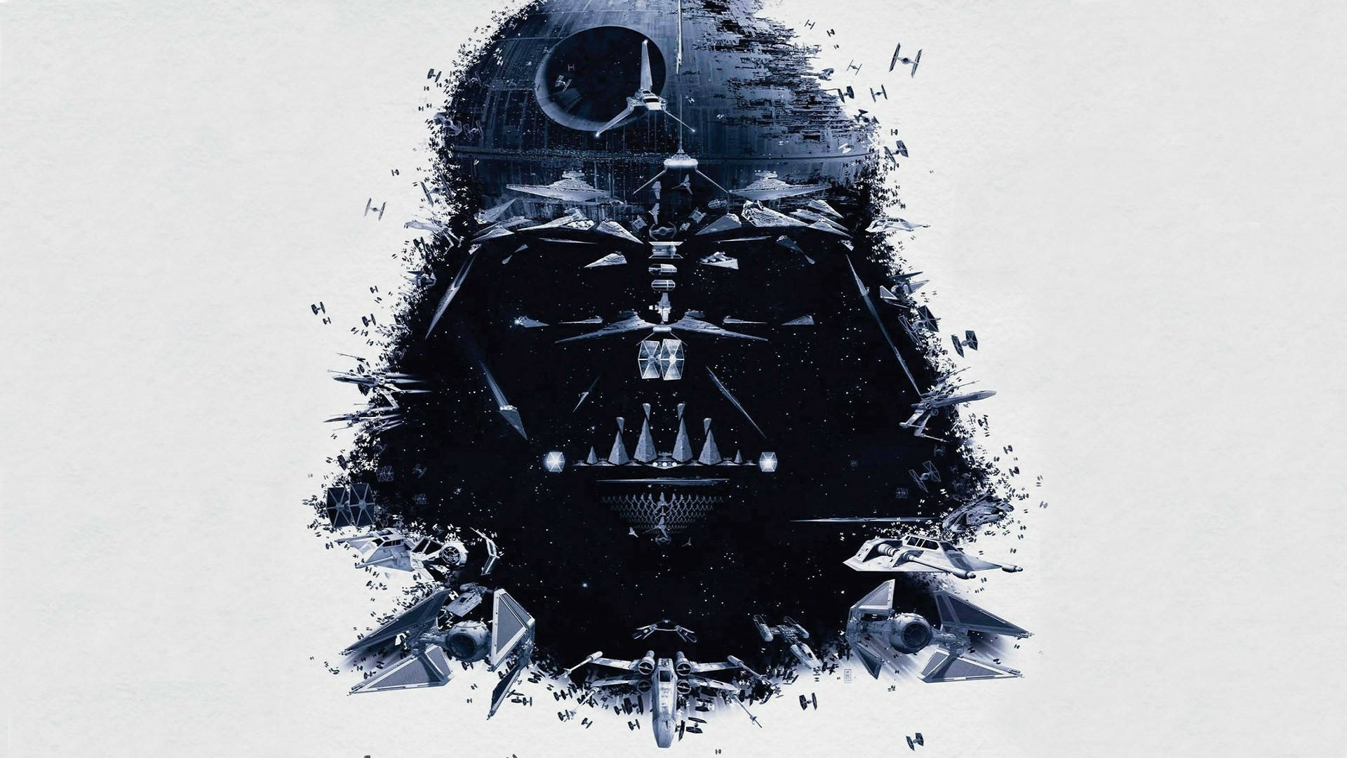 Față Sith din filmul Star Wars pe ecran întunecat Fundal