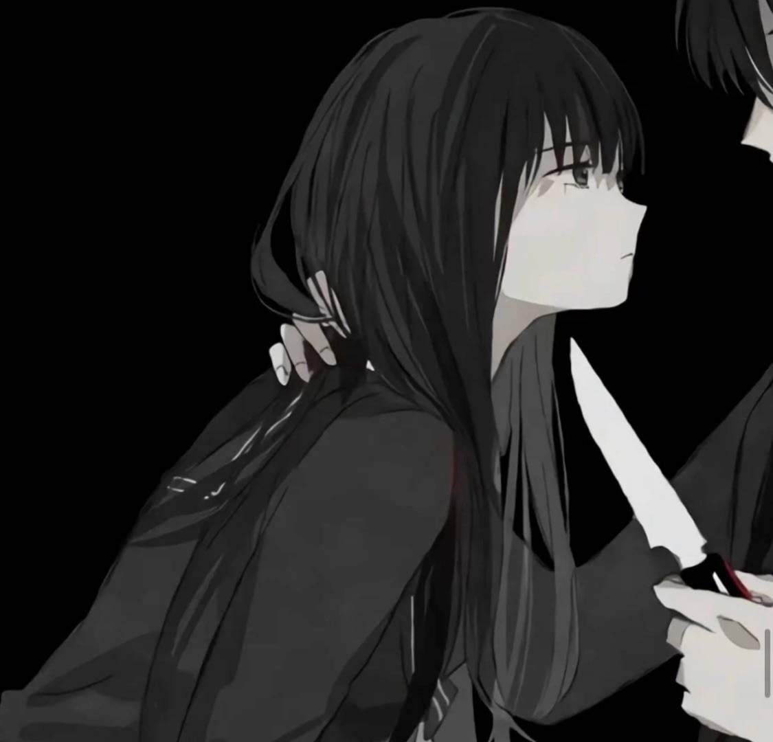 Fată Tristă Anime Edgy Pfp Fundal