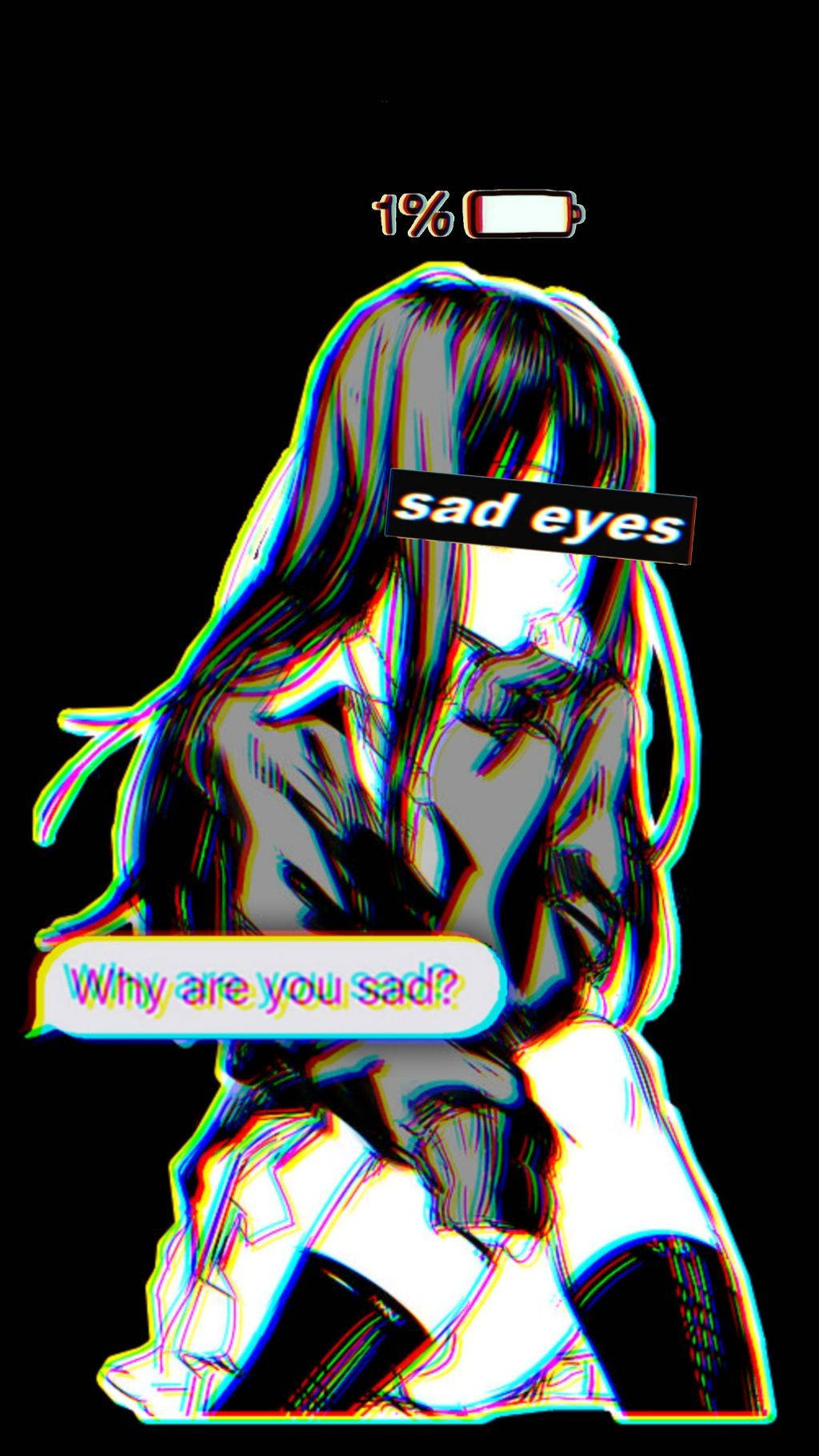 Fata Tristă Anime Draguță PFP Fundal