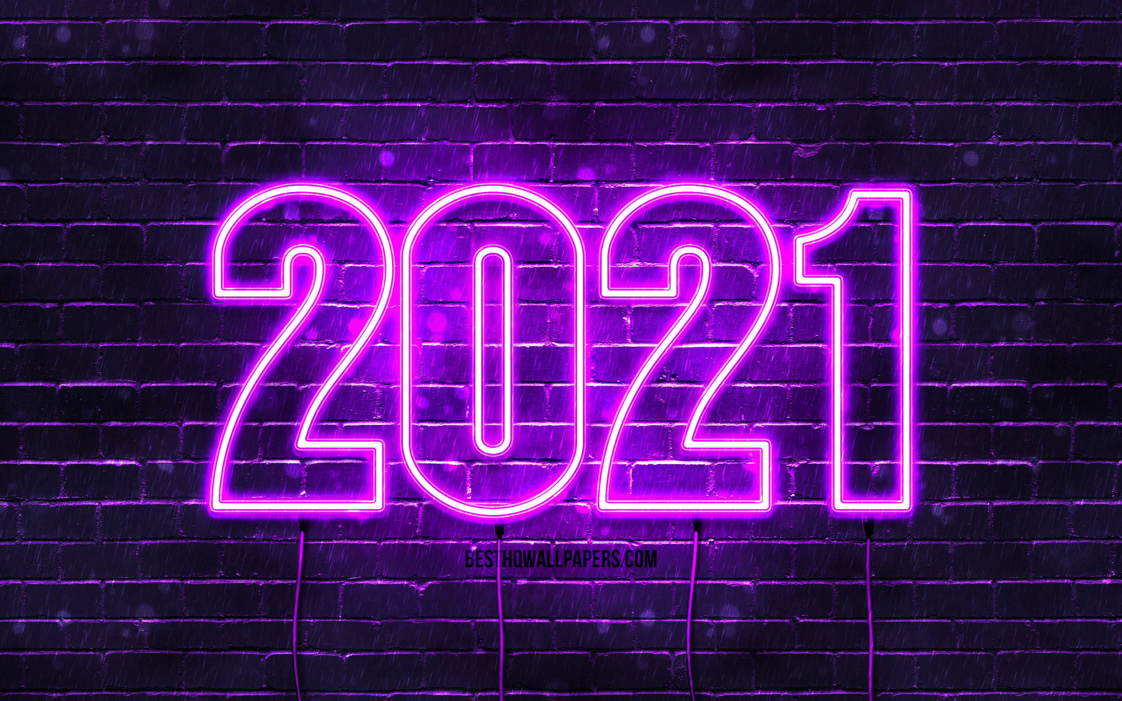 Felicitare Neon Mov La Mulți Ani 2021 Fundal